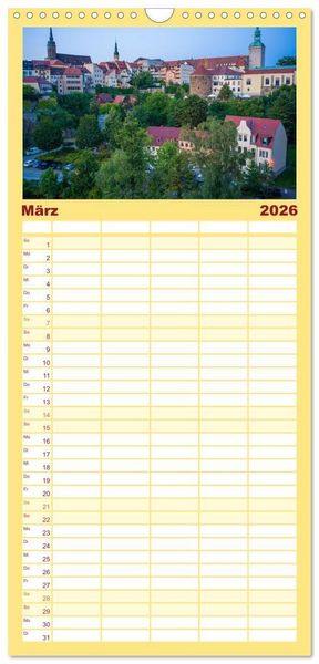 Produktbild: Familienplaner 2026 - Bautzen - Sorbisches Zentrum in der Oberlausitz mit 5 Spalten (Wandkalender, 21 x 45 cm) CALVENDO
