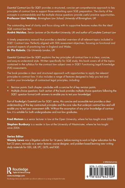 Produktbild: Essential Contract Law for SQE1