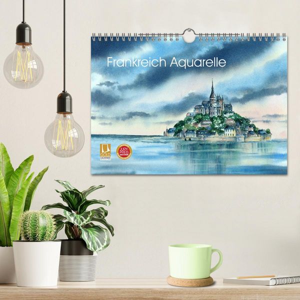 Produktbild: Frankreich Aquarelle (Wandkalender 2026 DIN A4 quer), CALVENDO Monatskalender