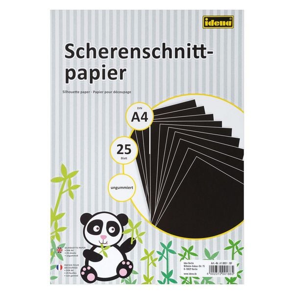 Produktbild: Idena Scherenschnittpapier ungummiert 80g/m&sup2; DIN A4 25 Blatt