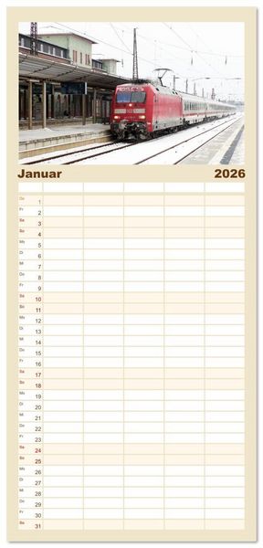 Produktbild: Familienplaner 2026 - Die Baureihe 101 der Deutschen Bahn mit 5 Spalten (Wandkalender, 21 x 45 cm) CALVENDO