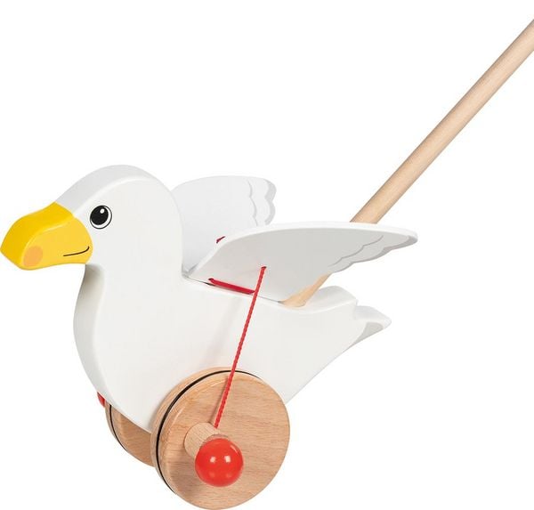 Produktbild: Goki 54861 - Schiebetier M&ouml;we Jonas, wei&szlig;, Holz, 25x16x60cm