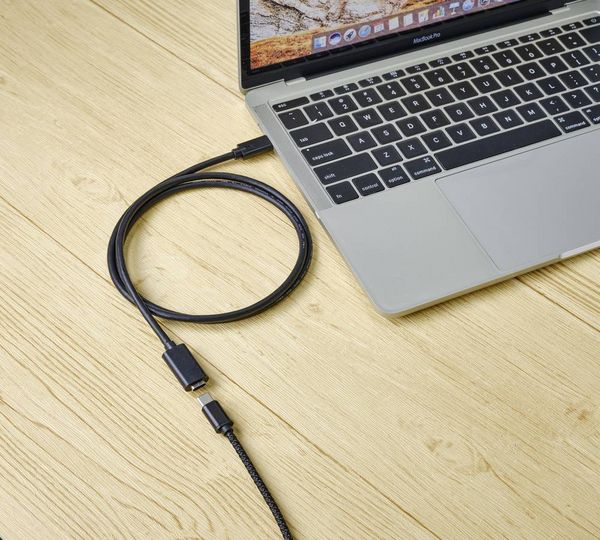 Produktbild: Renkforce USB-Kabel USB 3.2 Gen2x2 USB-C&reg; Stecker, USB-C&reg; Buchse 1.00 m Schwarz PVC-Mantel RF-4755220