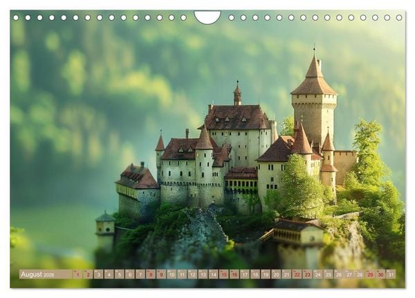 Produktbild: Miniaturwelt Burgen und Schl&ouml;sser (Wandkalender 2026 DIN A4 quer), CALVENDO Monatskalender