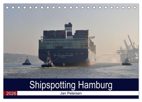 Produktbild: Shipspotting Hamburg (Tischkalender 2026 DIN A5 quer), CALVENDO Monatskalender