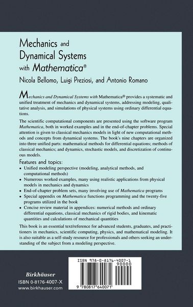Produktbild: Mechanics and Dynamical Systems with Mathematica&reg;