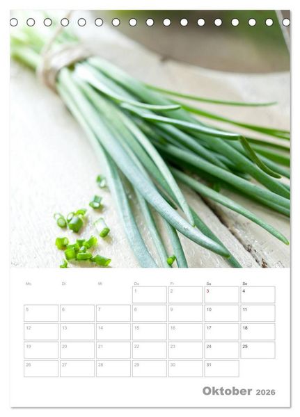 Produktbild: Vegetarisch durch das Jahr / Planer (Tischkalender 2026 DIN A5 hoch), CALVENDO Monatskalender