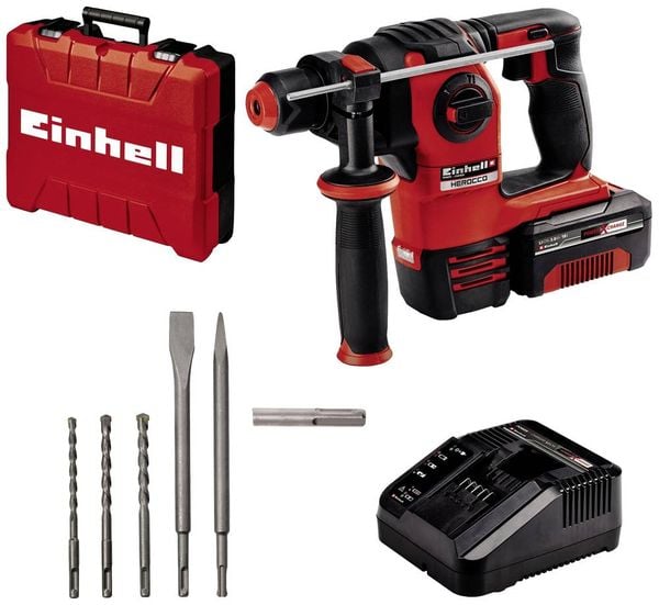 Einhell Power X-Change HEROCCO Kit +5 (1x3,0Ah) SDS-Plus-Akku-Bohrhammer 18 V 3.0 Ah Li-Ion inkl. Akku, inkl. Koffer, mi