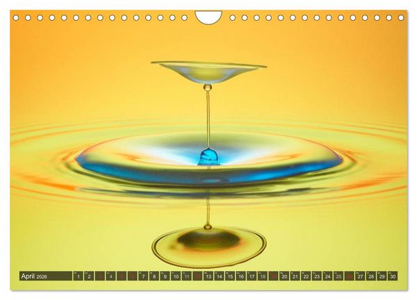 Produktbild: Wassertropfen Kunst Fotografie (Wandkalender 2026 DIN A4 quer), CALVENDO Monatskalender