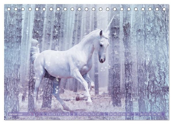 Produktbild: Einhorn Love - Fantasiewelt (Tischkalender 2026 DIN A5 quer), CALVENDO Monatskalender