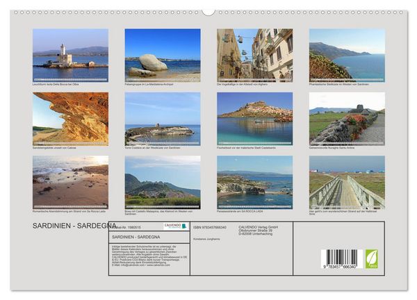 Produktbild: SARDINIEN - SARDEGNA (hochwertiger Premium Wandkalender 2026 DIN A2 quer), Kunstdruck in Hochglanz