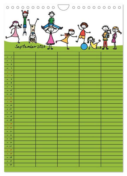 Produktbild: Fr&ouml;hlicher Familienplaner (Wandkalender 2026 DIN A4 hoch), CALVENDO Monatskalender