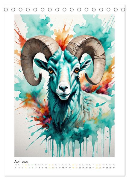 Produktbild: Fantastic Animal World: A Play of Colors and Elegance (Desk Calendar 2026 DIN A5 portrait), CALVENDO 12 Month DeskCalendar