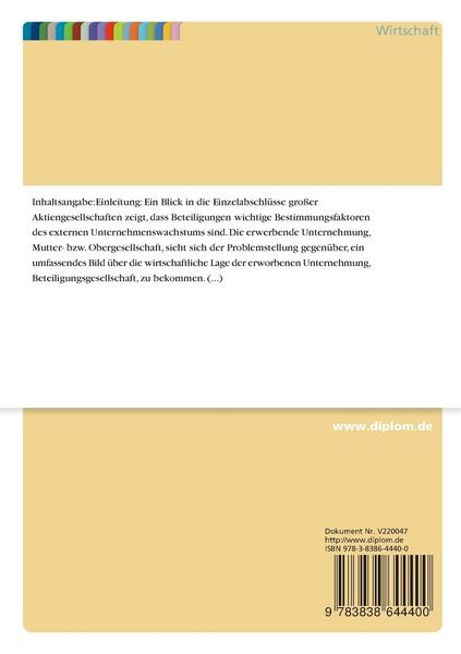 Produktbild: Kennzahlen zur Beurteilung von Beteiligungen