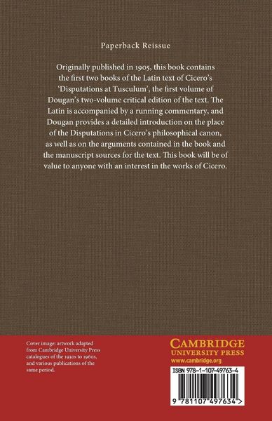 Produktbild: M. Tulli Ciceronis Tusculanarum Disputationum Libri Quinque