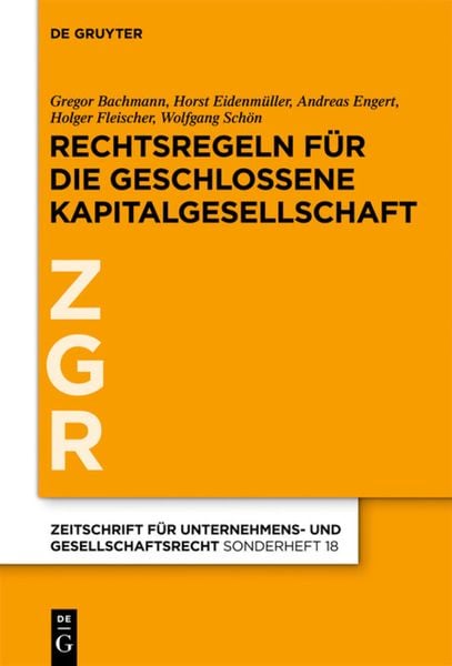 Produktbild: Rechtsregeln f&uuml;r die geschlossene Kapitalgesellschaft