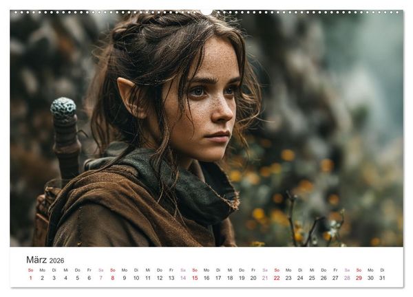 Produktbild: Von Elfen, Drachen und Zauberern - Ein Blick in fantastische Welten (Wandkalender 2026 DIN A2 quer), CALVENDO Monatskalender