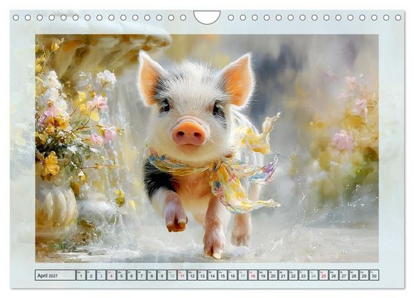 Produktbild: Mini-Schweinchen. Herzensbrecher im Garten (Wandkalender 2027 DIN A4 quer), CALVENDO Monatskalender