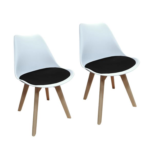HTI-Living Stuhl Atlanta Velvet Weiß Schwarz 2er Set Stuhl Atlanta Velvet Weiß Schwarz 2er Set
