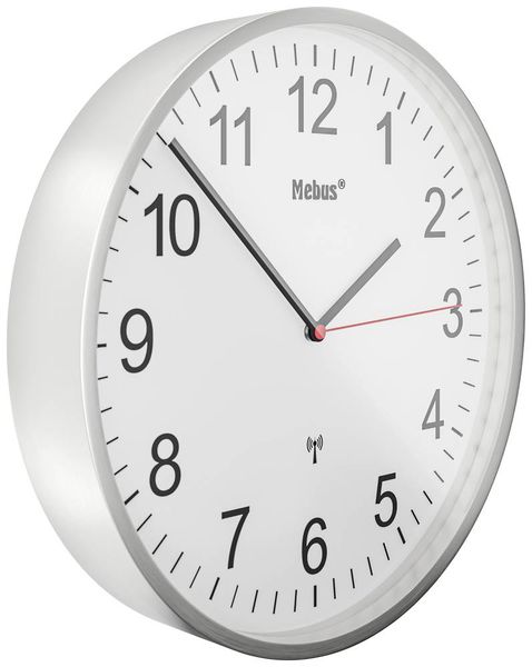 Produktbild: Mebus 19411 Funk Wanduhr 30cm Silber