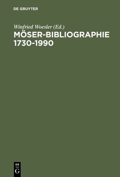 Produktbild: M&ouml;ser-Bibliographie 1730&ndash;1990