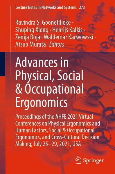 Produktbild: Advances in Physical, Social & Occupational Ergonomics