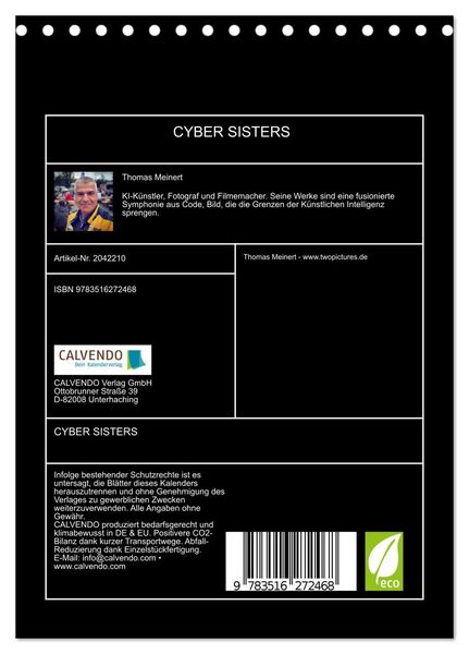 Produktbild: CYBER SISTERS (Tischkalender 2026 DIN A5 hoch), CALVENDO Monatskalender