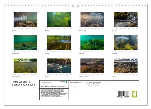 Produktbild: Unter Wasser in B&auml;chen und Fl&uuml;ssen (Wandkalender 2026 DIN A3 quer), CALVENDO Monatskalender