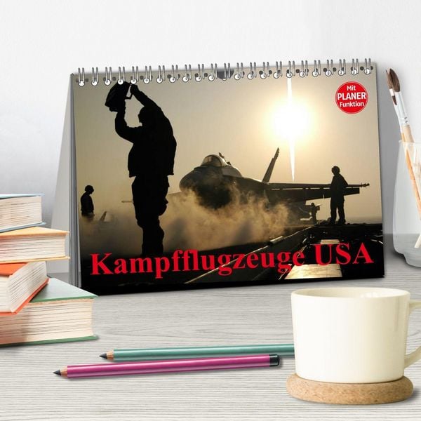 Produktbild: Kampfflugzeuge USA (Tischkalender 2026 DIN A5 quer), CALVENDO Monatskalender