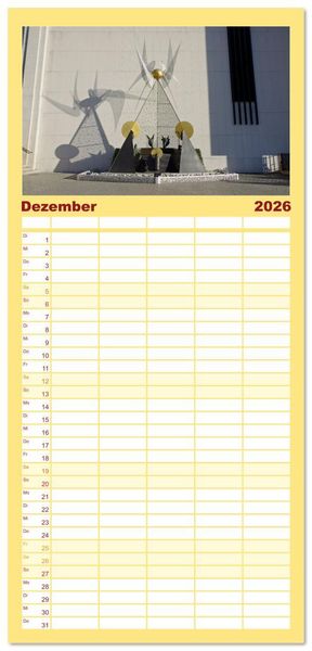 Produktbild: Familienplaner 2026 - Fatima: Ein Besuch in Portugals heiligem Herz mit 5 Spalten (Wandkalender, 21 x 45 cm) CALVENDO