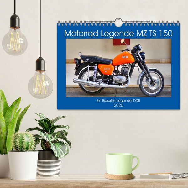 Produktbild: Motorrad-Legende MZ TS 150 - Ein Exportschlager der DDR (Wandkalender 2026 DIN A4 quer), CALVENDO Monatskalender