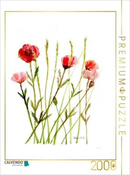 CALVENDO Puzzle Mohnblumenfeld | 2000 Teile Lege-Größe 90x67cm Foto-Puzzle für glückliche Stunden