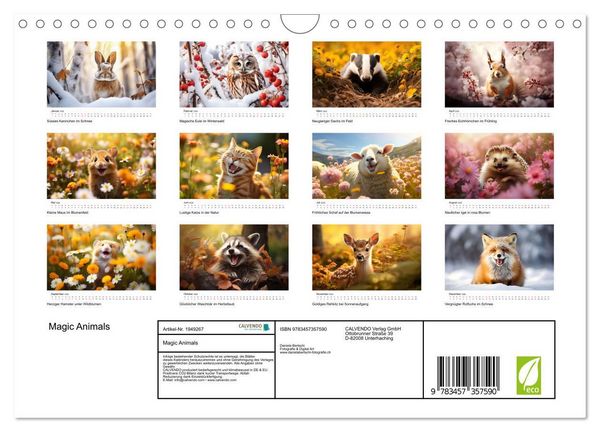 Produktbild: Magic Animals (Wandkalender 2026 DIN A4 quer), CALVENDO Monatskalender