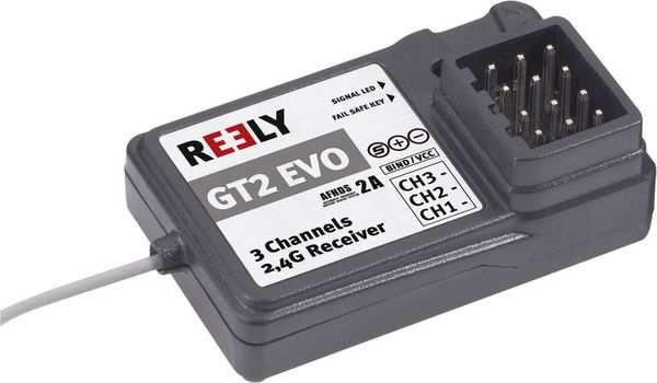 Reely GT2 EVO 3-Kanal Empfänger 2,4GHz Stecksystem JR