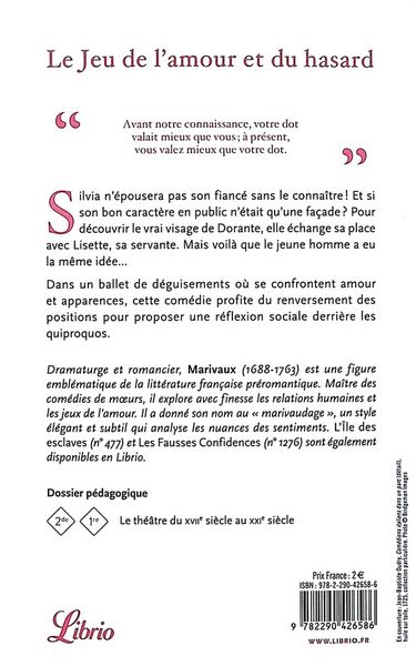 Produktbild: Le jeu de l'amour et du hasard : texte int&eacute;gral