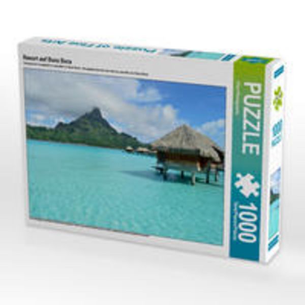 CALVENDO Puzzle Resort auf Bora Bora | 1000 Teile Lege-Größe 64x48cm Foto-Puzzle für glückliche Stunden