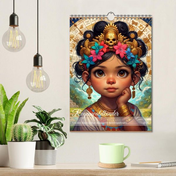 Produktbild: Regenwaldkinder - Ein vom Leben der Mayas inspierter Kinderkalender (Wandkalender 2026 DIN A4 hoch), CALVENDO Monatskalender