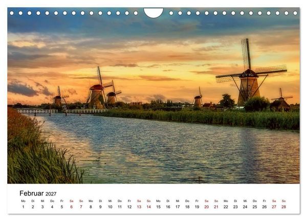Produktbild: M&auml;rchenhafte Windm&uuml;hlen (Wandkalender 2027 DIN A4 quer), CALVENDO Monatskalender