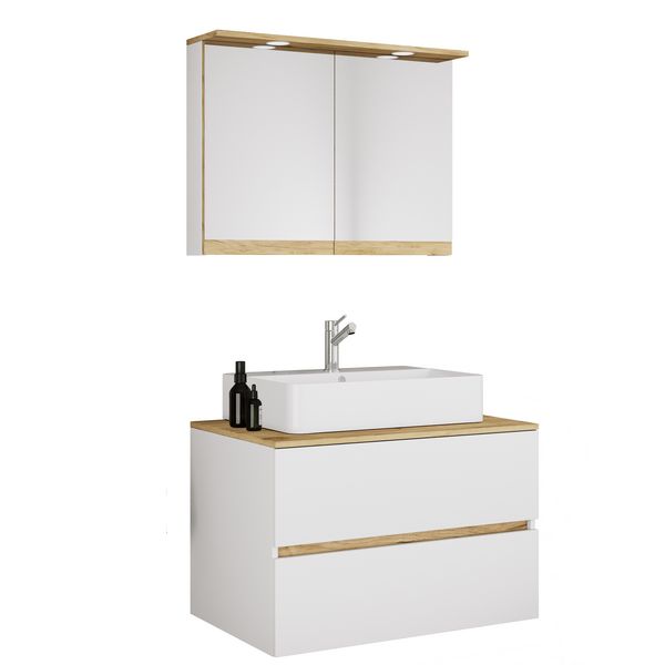 Produktbild: 3 tlg. Badm&ouml;bel-Set mit Waschbecken Cosila-A 80 cm