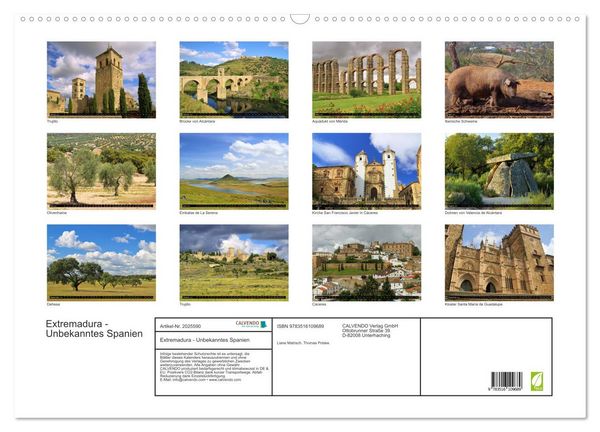 Produktbild: Extremadura - Unbekanntes Spanien (Wandkalender 2026 DIN A2 quer), CALVENDO Monatskalender