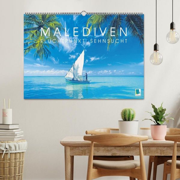 Produktbild: Die Malediven: Fluchtpunkt Sehnsucht (Wandkalender 2027 DIN A2 quer), CALVENDO Monatskalender