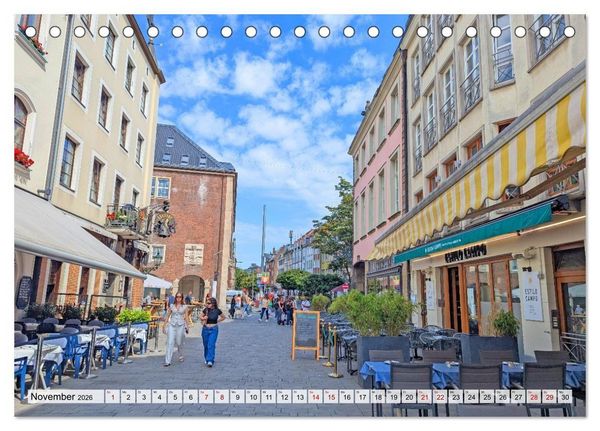 Produktbild: D&uuml;sseldorf Vom Ufer bis zur Skyline (Tischkalender 2026 DIN A5 quer), CALVENDO Monatskalender