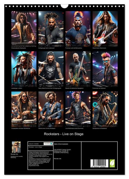 Produktbild: Rockstars - Live on Stage (Wandkalender 2026 DIN A3 hoch), CALVENDO Monatskalender
