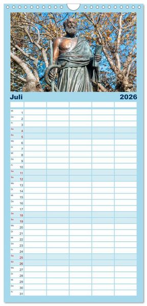 Produktbild: Familienplaner 2026 - Griechenland - Zauberhaftes Kos mit 5 Spalten (Wandkalender, 21 x 45 cm) CALVENDO