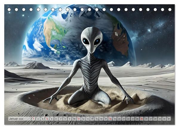 Produktbild: Aliens auf Tour (Tischkalender 2026 DIN A5 quer), CALVENDO Monatskalender