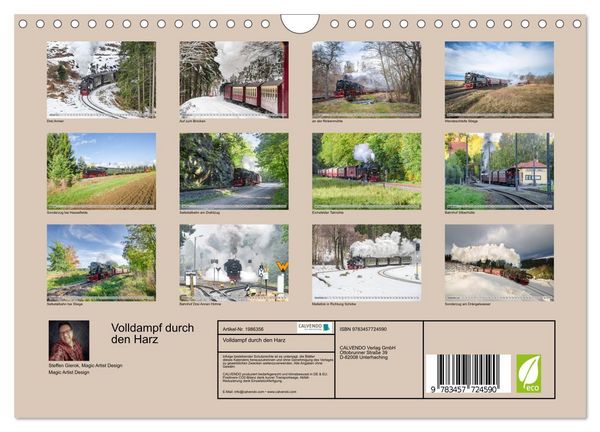 Produktbild: Volldampf durch den Harz (Wandkalender 2026 DIN A4 quer), CALVENDO Monatskalender
