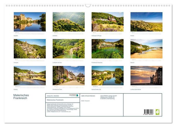 Produktbild: Malerisches Frankreich (Wandkalender 2026 DIN A2 quer), CALVENDO Monatskalender