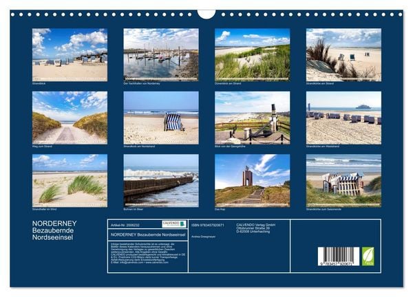 Produktbild: NORDERNEY Bezaubernde Nordseeinsel (Wandkalender 2026 DIN A3 quer), CALVENDO Monatskalender