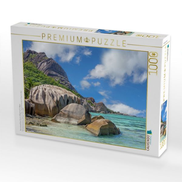 Produktbild: CALVENDO Puzzle Traumstrand Anse Source d'Argent auf La Digue | 1000 Teile Lege-Gr&ouml;&szlig;e 64x48cm Foto-Puzzle f&uuml;r gl&uuml;ckliche Stunden