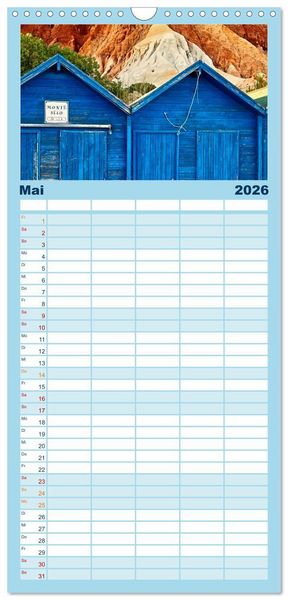 Produktbild: Familienplaner 2026 - Fischkunst und Fischergl&uuml;ck mit 5 Spalten (Wandkalender, 21 x 45 cm) CALVENDO